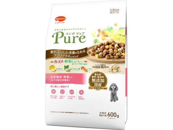 日本ペットフード コンボピュアドッグ 鶏肉野菜 600g 日本ペットフード コンボピュアドッグ 鶏肉野菜 600g