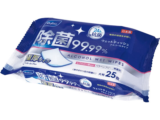 Life-do. Plus リファイン 極厚アルコール除菌ウェットティッシュ 25枚 Life-do. Plus リファイン 極厚アルコール除菌ウェットティッシュ 25枚