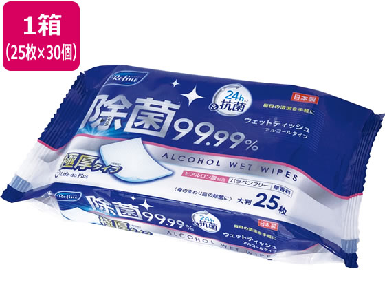 Life-do. Plus リファイン 極厚アルコール除菌ウェットティッシュ 25枚30個 Life-do. Plus リファイン 極厚アルコール除菌ウェットティッシュ 25枚30個