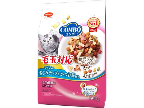 日本ペットフード コンボキャット 毛玉 鮪・笹身チップ・鰹節 600g 日本ペットフード コンボキャット 毛玉 鮪・笹身チップ・鰹節 600g