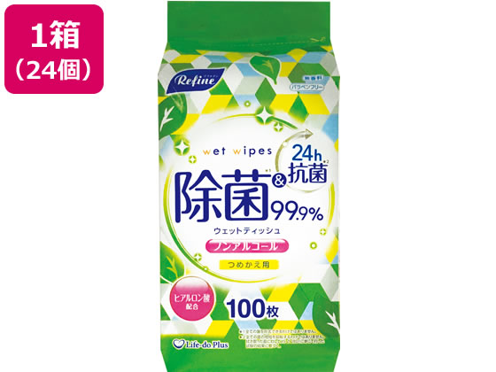 Life-do. Plus リファイン ノンアルコール 除菌 ボトル詰替100枚 24個 Life-do. Plus リファイン ノンアルコール 除菌 ボトル詰替100枚 24個