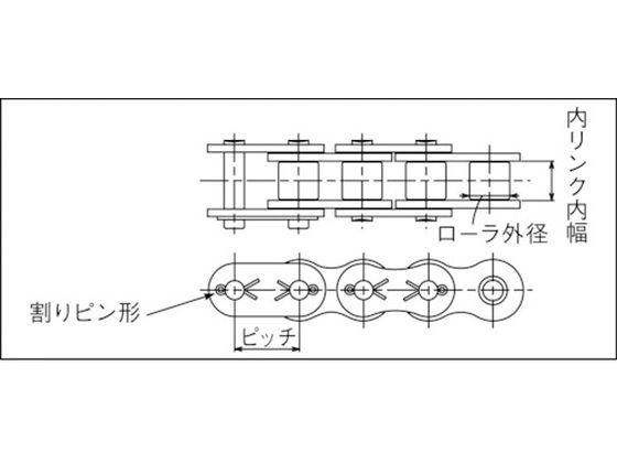 センクシア/SBR-PRIMEローラチエン 割ピンタイプ/80-1C 標準ローラーチェーン メカニカル部品 機構部品 作業 工具 センクシア SBR-PRIMEローラチエン 割ピンタイプ 1201C