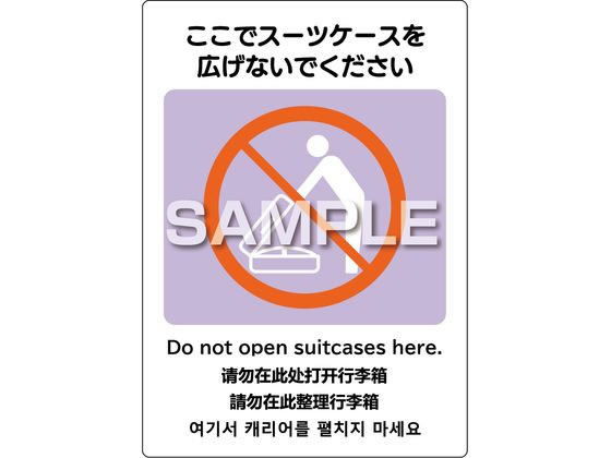 ヒサゴ はがせるピタロングステッカー スーツケース広げない 2面