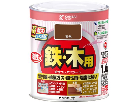 カンペハピオ 油性ウレタンガード 茶色 1.6L カンペハピオ 油性ウレタンガード 茶色 1.6L
