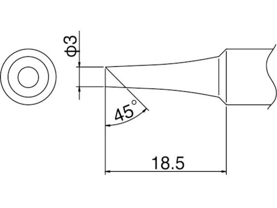 白光 こて先 3C型 T19-C3 白光 こて先 3C型 T19-C3