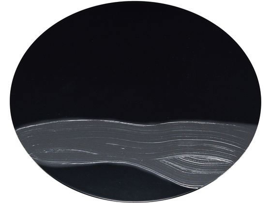 EBM 漆黒刷毛目 黒 丸トレー 黒漆流水 直径300×12mm