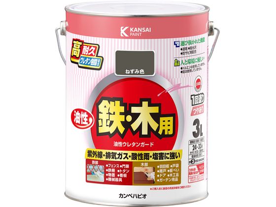 カンペハピオ 油性ウレタンガード ねずみ色 3L カンペハピオ 油性ウレタンガード ねずみ色 3L