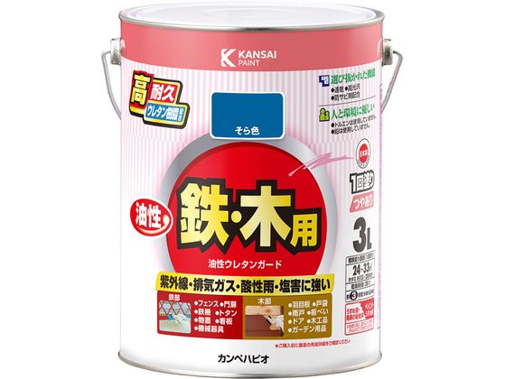 カンペハピオ 油性ウレタンガード そら色 3L カンペハピオ 油性ウレタンガード そら色 3L