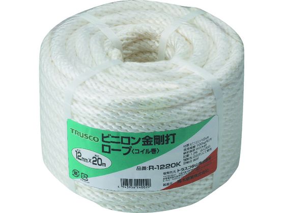 TRUSCO ビニロンロープ 金剛打 線径12mm×長さ20m R-1220K