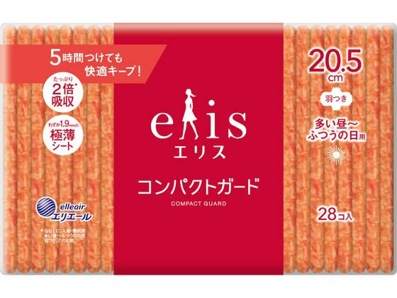 大王製紙 エリス コンパクトガード 多い昼〜ふつう 羽つき28枚