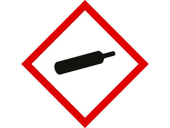 緑十字 GHSステッカー標識 ガスボンベ 小 40×40mm 5枚組 PET