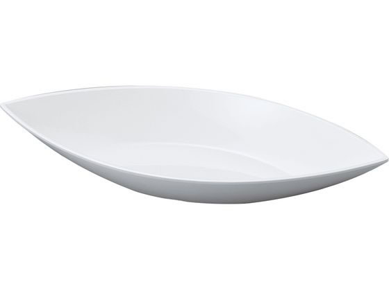 若泉漆器 ニューホワイト 舟形鉢 48cm 0261780