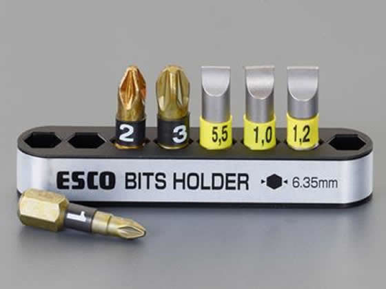 ●メーカー：Ｗｅｒａ●型番：※ＥＳＣＯオリジナルセット品●［セット内容］：６本組●（−）ビット：刃幅×刃厚５．５×０．８５．５×１．０６．５×１．２●ポジ（＋）ビット：ＰＺ＃１、ＰＺ＃２、ＰＺ＃３●六