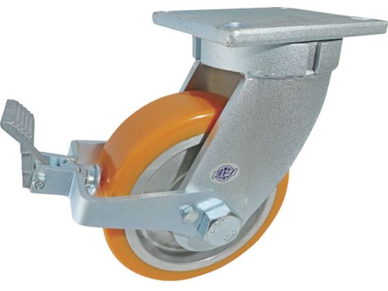 ヨドノ 超重量用高硬度ウレタン自在車ストッパー付 2000kg用 HDUJ200ST