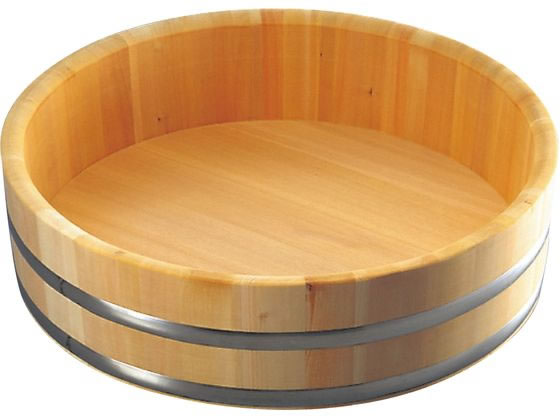 雅漆工芸 さわら 特上飯台 ステンタガ底竹巻 60cm 4升