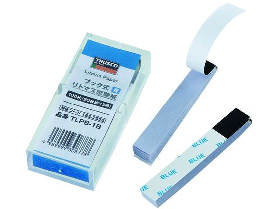 TRUSCO ブック式リトマス試験紙 20枚綴×5冊 青 TLPB-1B