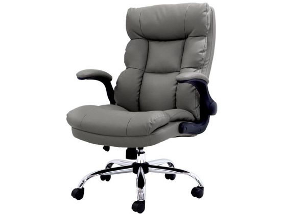 Netforce ダイン オフィスチェア PUレザー グレー DYN-1-FW-GY Netforce ダイン オフィスチェア PUレザー グレー DYN-1-FW-GY