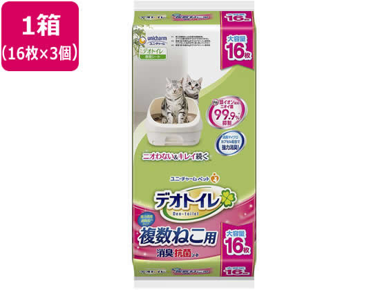 ユニ・チャームペットケア デオトイレ複数猫用消臭抗菌シート 16枚×3個 ユニ・チャームペットケア デオトイレ複数猫用消臭抗菌シート 16枚×3個