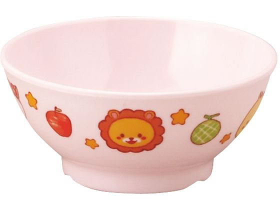 メラミン子供食器 みんなともだち。 飯碗 YMB-1 ピンク