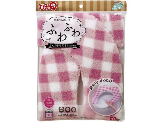 レック ぴたQ 吸着べんざシート ふわふわタイプ チェックピンク
