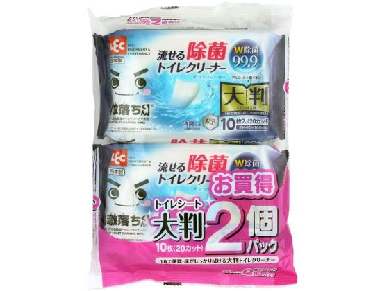 レック 激落ち 流せる除菌トイレクリーナー 大判 10枚入 2個パック