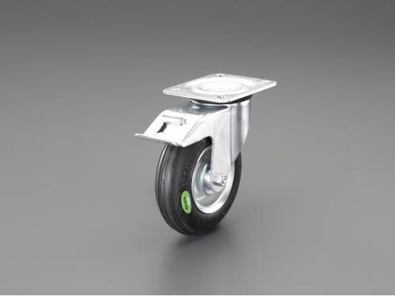 エスコ キャスター 自在金具 ブレーキ付 ソフトラバー 160mm