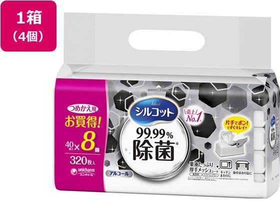 ユニチャーム シルコット 99.99%除菌ウェットティッシュ 詰替 40枚8P×4セット ユニチャーム シルコット 99.99%除菌ウェットティッシュ 詰替 40枚8P×4セット