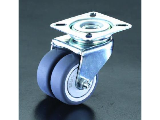 エスコ キャスター 自在金具 ツインホイール 75mm EA986GN-75