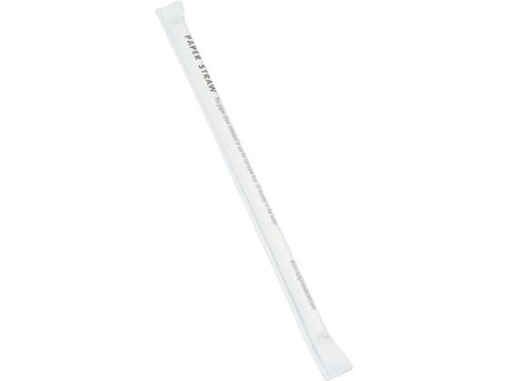 佐藤トレーディング 紙ストロー 袋入 500本入 ホワイト 6×210mm