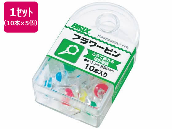 ミツヤ フラワーピン 透明 10本×5個 BX1-10-T