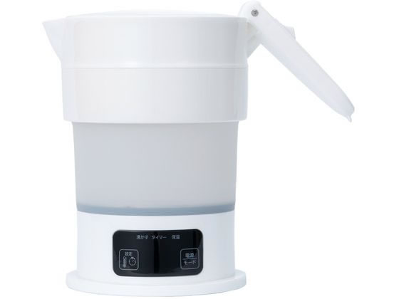ナカバヤシ コンパクトに折りたためる電気ケトル 白 MBE-TK04/WH ナカバヤシ コンパクトに折りたためる電気ケトル 白 MBE-TK04/WH