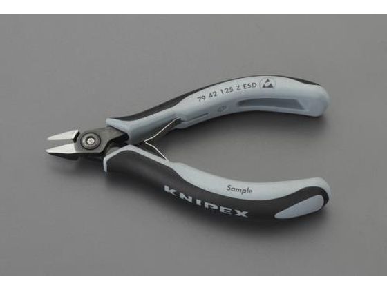 ●メーカー：ＫＮＩＰＥＸ（クニペックス）●型番：７９４２１２５ＺＥＳＤ●全長：１２５ｍｍ●切断能力：軟線：０．１〜１．３ｍｍ●ハンドル：コンフォート（ＥＳＤ）●仕上げ：磨き●バネ付●軟線を面一に切断