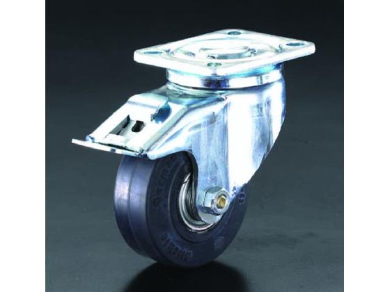 エスコ キャスター 自在金具 後輪ブレーキ付 100mm EA986HJ-1