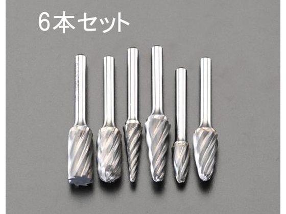 エスコ 超硬カッター 6mm軸 6本組 EA819XA エスコ 超硬カッター 6mm軸 6本組 EA819XA