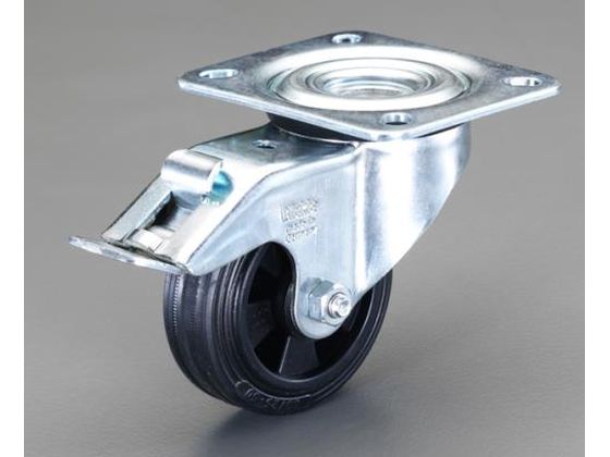 ●仕様：自在車輪（後ストッパー付き）●耐熱温度：−２０〜６０℃●材質：金具：スチール、車輪：ソリッドラバー●車輪径×幅：８０×２５ｍｍ●耐荷重：５０ｋｇ●全高：１０２ｍｍ●ローラーベアリング●プレート