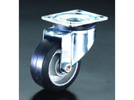 ●仕様：自在車輪（ストッパー無し）●材質：金具：スチール、車輪：ソリッドラバー●車輪径×幅：１００×４０ｍｍ●全高：１３０ｍｍ●耐熱温度：−２５〜８０℃●耐荷重：２００ｋｇ●車輪は高荷重・ハイスピード