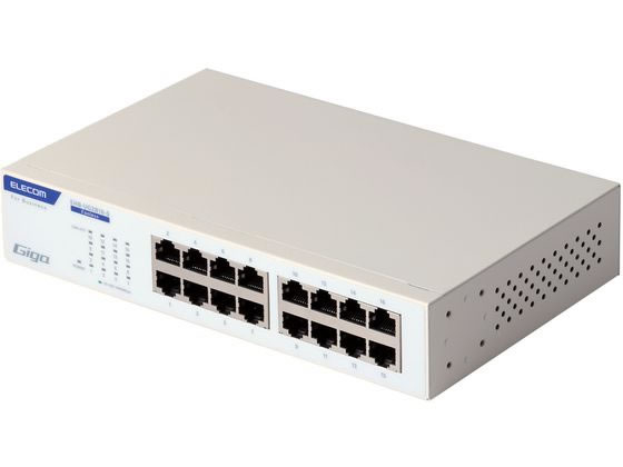 エレコム スイッチングハブ 16ポート Giga対応 ホワイト EHB-UG2B16-S