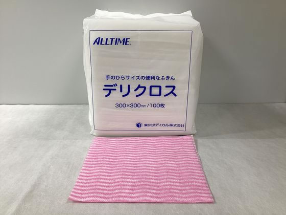 東京メディカル デリクロス 30×30cm ピンク 100枚 FT-6301