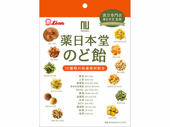 ライオン菓子 薬日本堂のど飴 74g ライオン菓子 薬日本堂のど飴 74g
