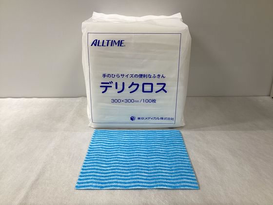 東京メディカル デリクロス 30×30cm ブルー 100枚 FT-6303
