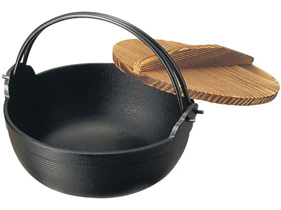 岩鋳 南部鉄 ふる里鍋 深型 18cm 黒塗り 21007