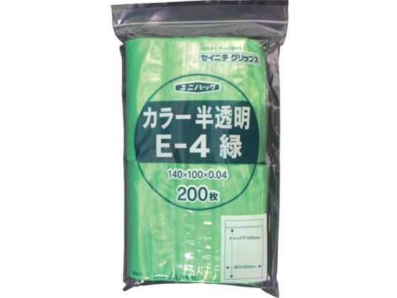 セイニチ 「ユニパック」 E-4 緑 140×100×0.04 200枚入 E-4-CG セイニチ 「ユニパック」 E-4 緑 140×100×0.04 200枚入 E-4-CG