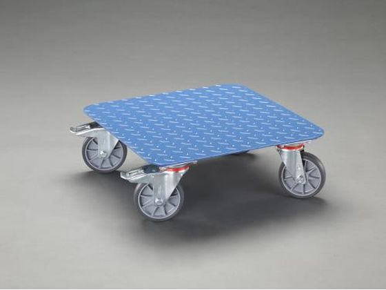 エスコ ドーリー ブレーキ付 スチール製 400kg 500×500mm