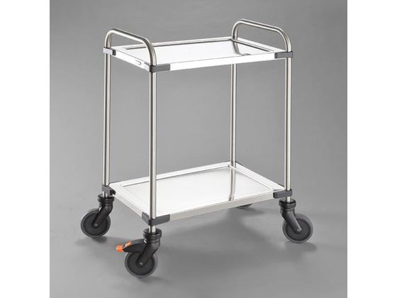 ●※注意※：【お客様組立品】●積載均等耐荷重：１２０ｋｇ●荷台サイズ：６３０×４００ｍｍ●床高さ：１段目：２３０ｍｍ２段目：８５０ｍｍ●車輪径：１２５ｍｍ（ＴＰＥ）●車輪：自在（ブレーキ付）×２、自在
