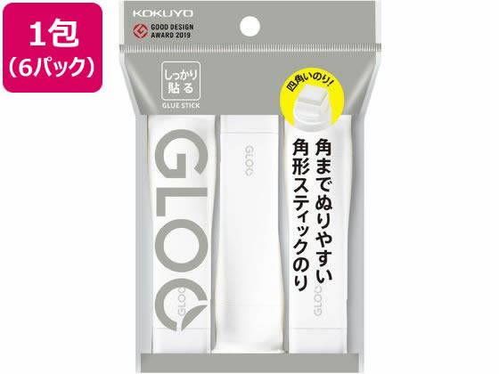 コクヨ スティックのり 四角 しっかり貼るM 3個×6P