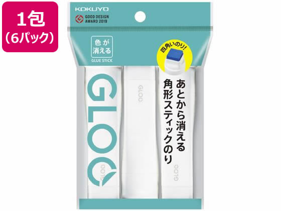 コクヨ スティックのり 四角 色が消える M 3個×6P