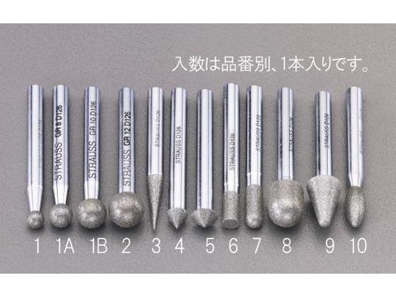 エスコ ダイヤモンドバー ボール 12×6×60mm EA819DL-2 エスコ ダイヤモンドバー ボール 12×6×60mm EA819DL-2