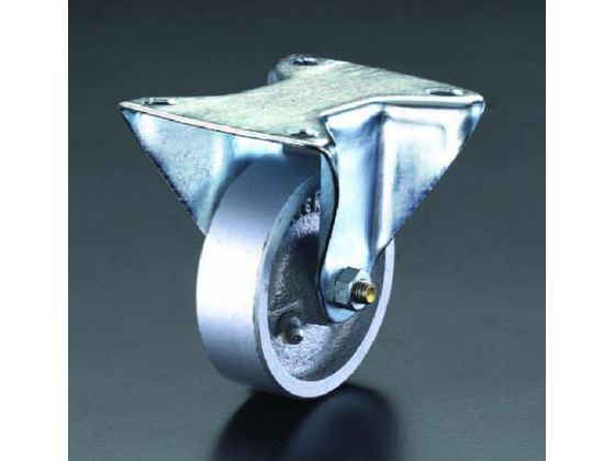 エスコ キャスター 固定金具 スティール車輪 125mm EA986N-125