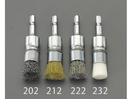 エスコ 軸付ブラシ エンド型 ステンレス 六角軸 20mm EA819BL-212 エスコ 軸付ブラシ エンド型 ステンレス 六角軸 20mm EA819BL-212