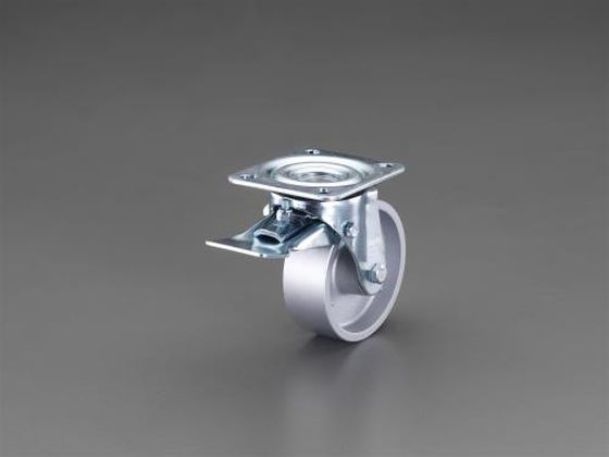 エスコ キャスター 自在金具 前ブレーキ・スティール車輪 125mm